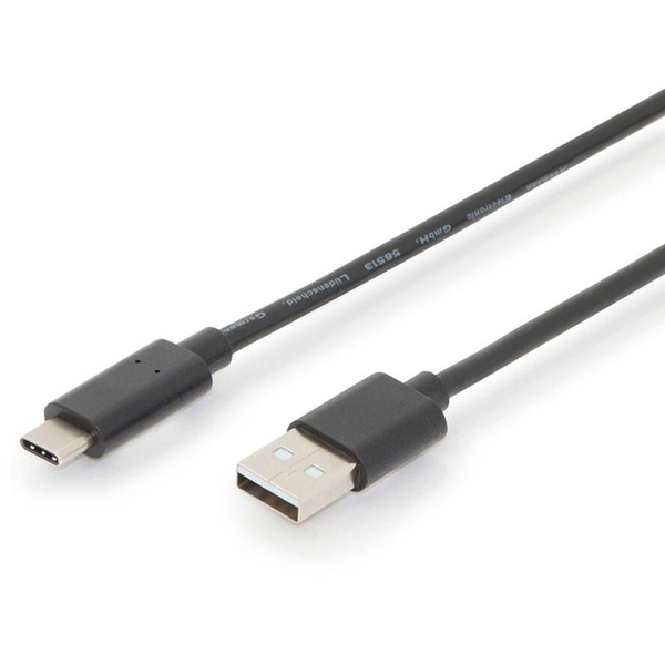 DIGITUS Anschlusskabel USB TypC -> A      St/St 3.0m schwarz