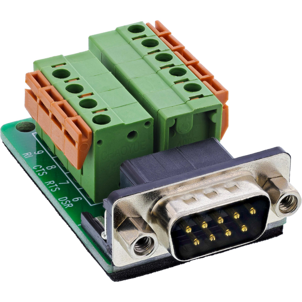 InLine 92501B kabelsamler Terminal block / D-Sub 9 Sort, Grøn