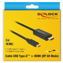 Delock USB Type-C csatlakozó > HDMI csatlakozó (DP váltakozó) 4K 60 Hz,3m fekete (85292) (85292)