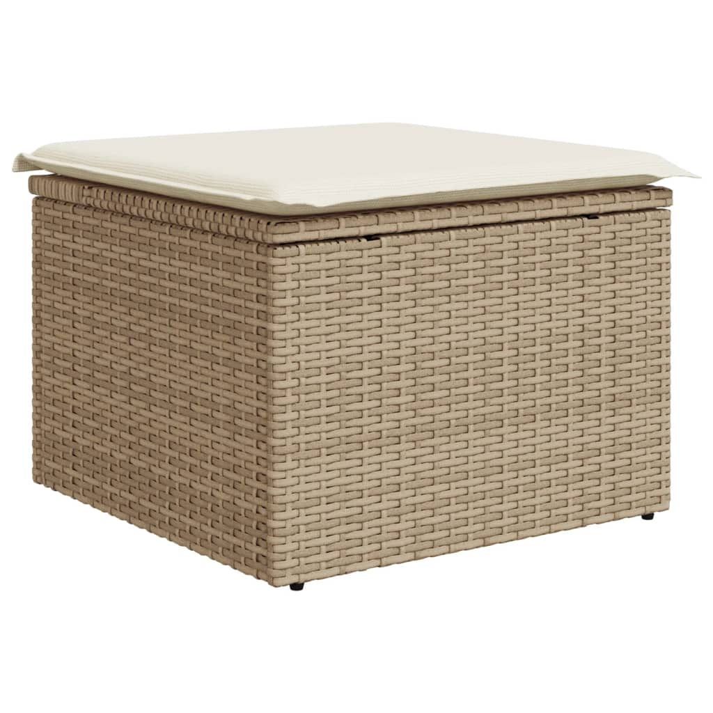 bézs polyrattan kerti szék párnával 55 x 55 x 37 cm (366057)