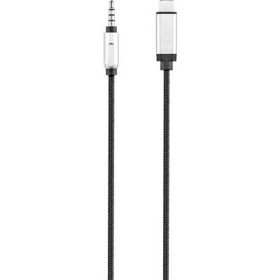 Renkforce USB / жак аудио свързващ кабел [1x USB-C™ щепсел - 1x жак щепсел, 3,5 mm] 1,20 m черен алуминиев щепсел (RF-3432030)