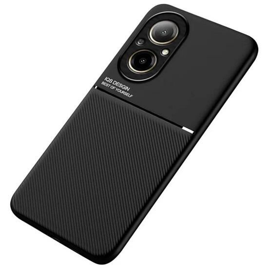 Gigapack Realme C67 4G mágneses, bőr hatású, csíkos mintás tok fekete (GP-159078) (GP-159078)