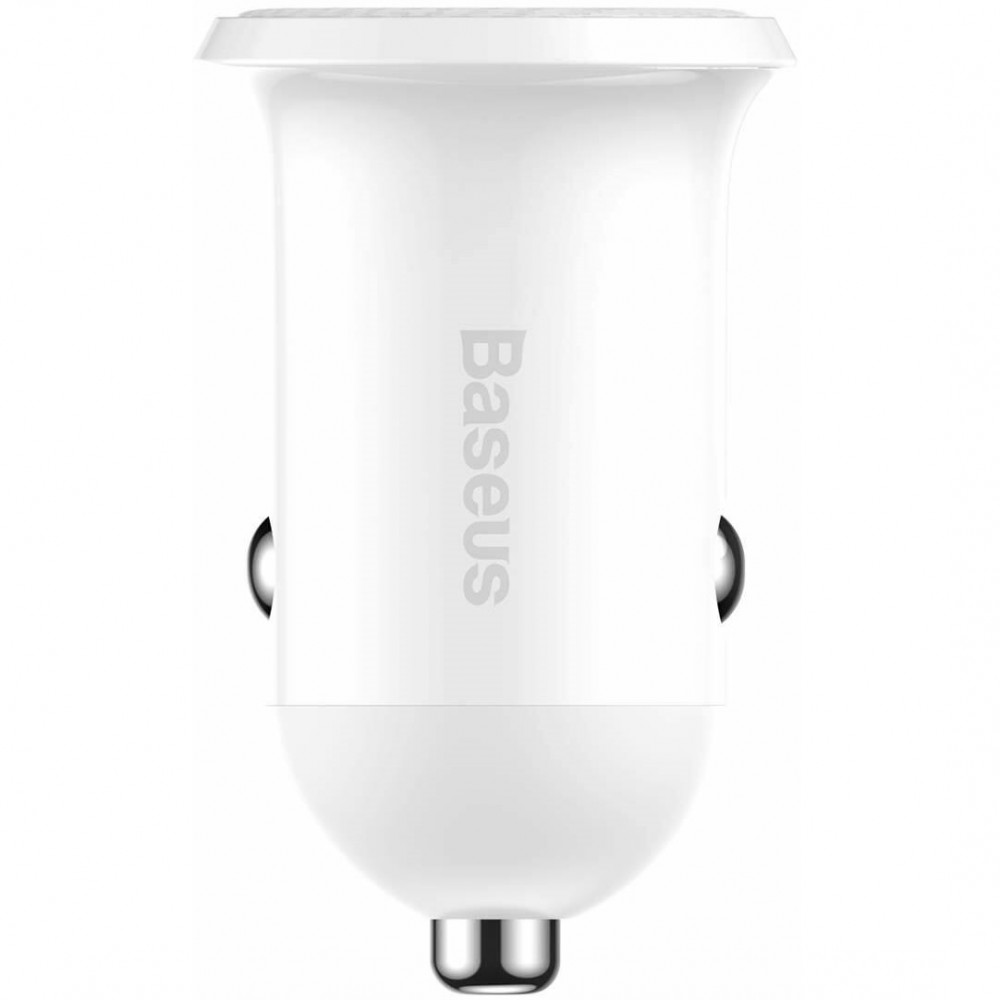Autós töltő, Szivargyújtós töltő, 24W, 2 x USB aljzat, gyorstöltés, LED kijelzővel, Baseus Grain Pro CCALLP-02, fehér (RS110205)