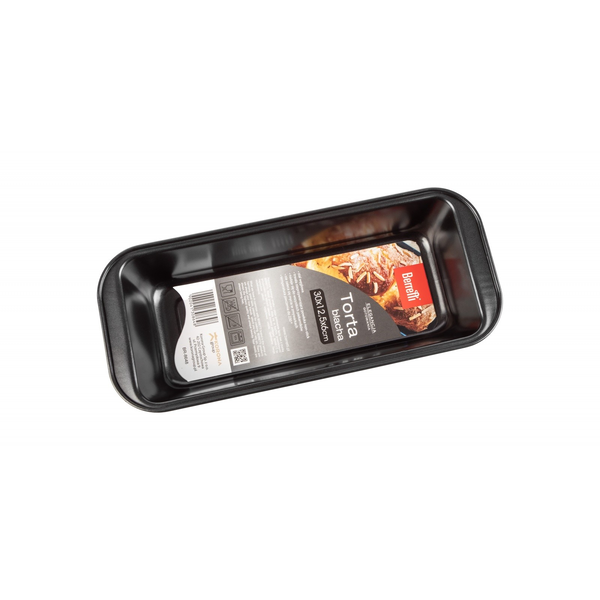 Berretti BR-8648 Szögeletes sütőtepsi 30 x 12,5 x 6 cm - Fekete