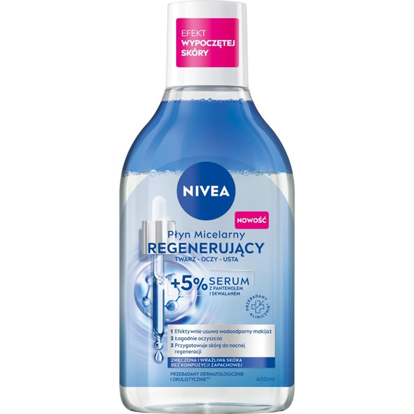 Nivea Płyn micelarny regenerujący twarz-oczy-usta + 5% serum 400 ml