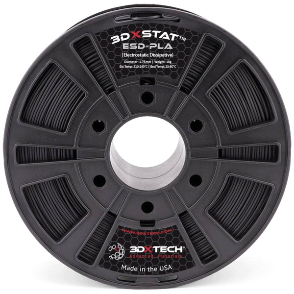 3D Xtech 3DXSTAT Conductive ESD 3D nyomtatószál PLA műanyag közel szagtalan, ütésálló 1.75 mm 750 g Fekete 1 db (PLA2010750BK0)