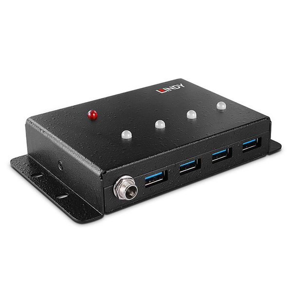 Lindy 43374 interface hub USB 3.2 Gen 1 (3.1 Gen 1) Type-B 5000 Mbit/s Zwart