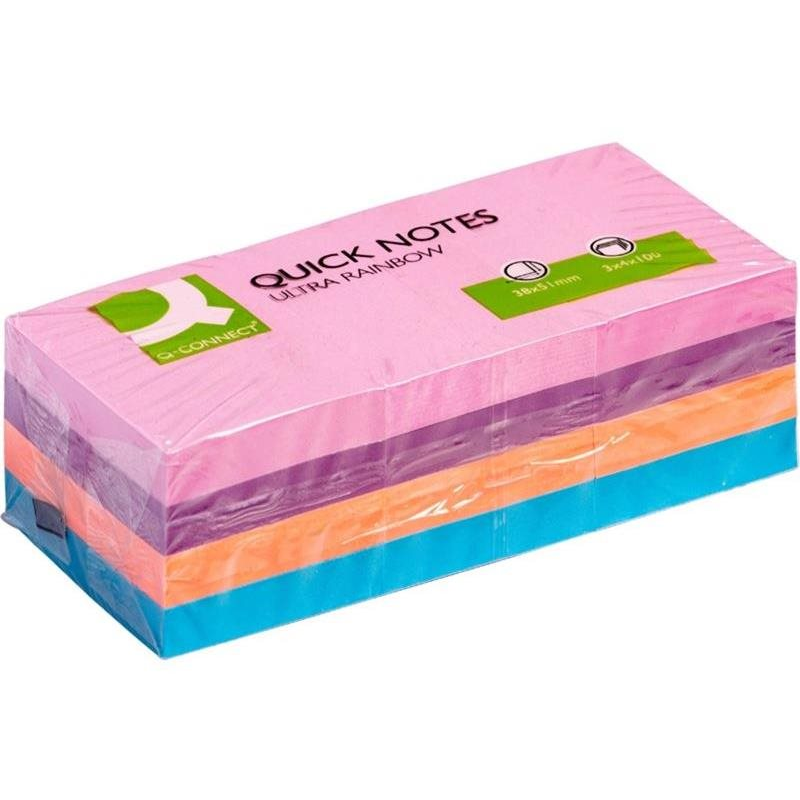 Q-CONNECT 38 x 51 mm, 3 x 4 x 100 kártya, neon (KF02516)