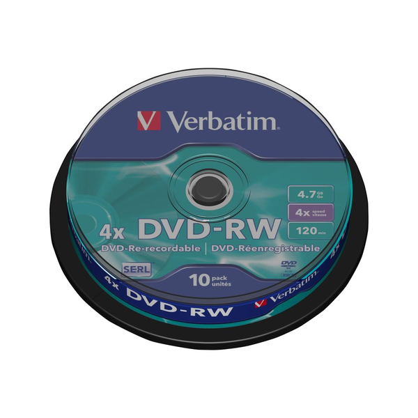 Verbatim DVD-RW Matt Silver 4x 4,7 GB 10 stk