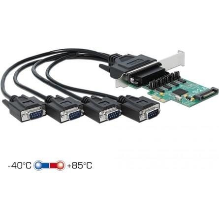 Delock PCI Express Kártya  4 x Soros RS-232 Tápfeszültséggel