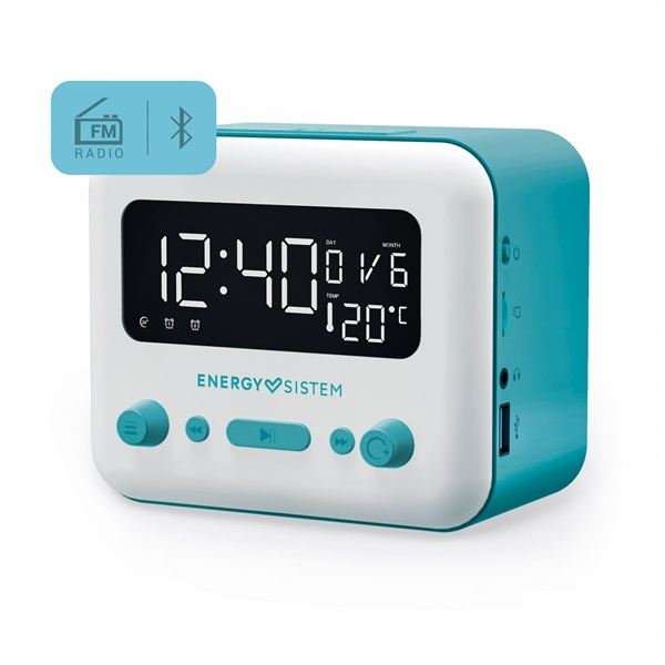 Energy Sistem EN 450725 Clock Speaker 2 Bluetooth kék - fehér ébresztőórás hangszóró (EN 450725)
