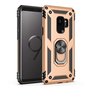 Samsung Galaxy S9 SM-G960, Пластмасов заден капак, средна устойчивост на удар, силиконова вътрешна част, пръстен за държач за телефон, Defender, златен (RS93353)