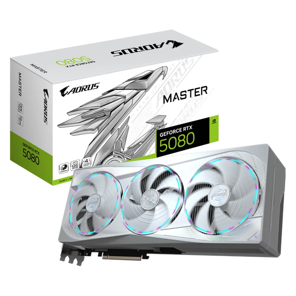 Gigabyte GeForce RTX 5080 16GB GDDR7 Aorus Master Ice OC Videókártya - Fehér