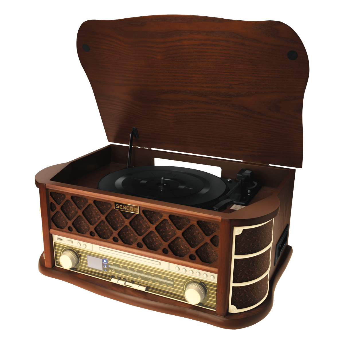 Sencor STT 016 Lemezjátszó / CD / Rádió Barna (STT 016)