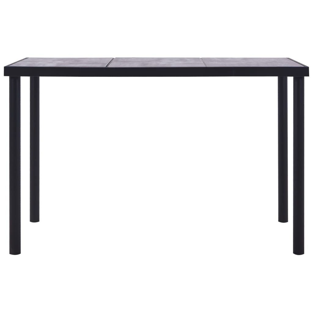 fekete és betonszürke MDF étkezőasztal 160 x 80 x 75 cm (281859)