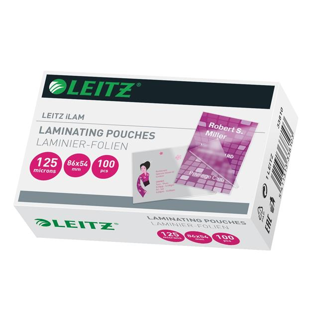Leitz iLam 125 mikron 54x86mm fényes lamináló fólia (100 db) (33810)