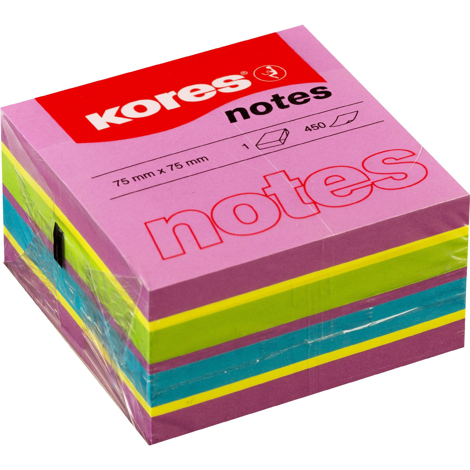 KORES CUBO Spring 75 x 75 mm, 450 lap, többféle neon szín (48464)