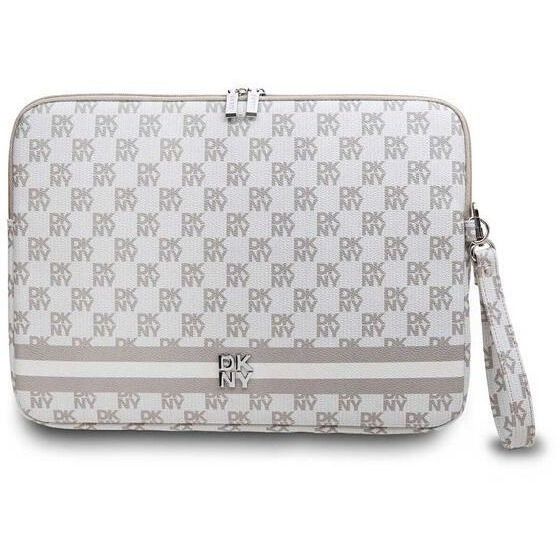 DKNY PU Leather Checkered Pattern and Stripe 13/14" Beige (DKCS14PVSHLE)