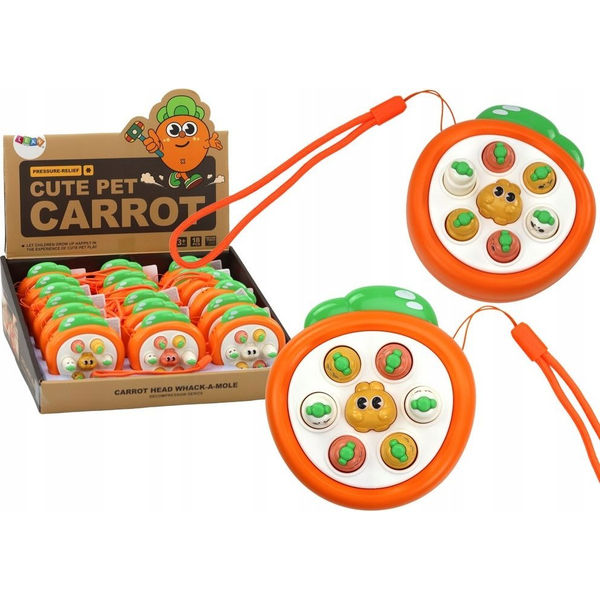 Lean Toys Mini Arcade Játék Wac A Mole Sárgarépa Narancs