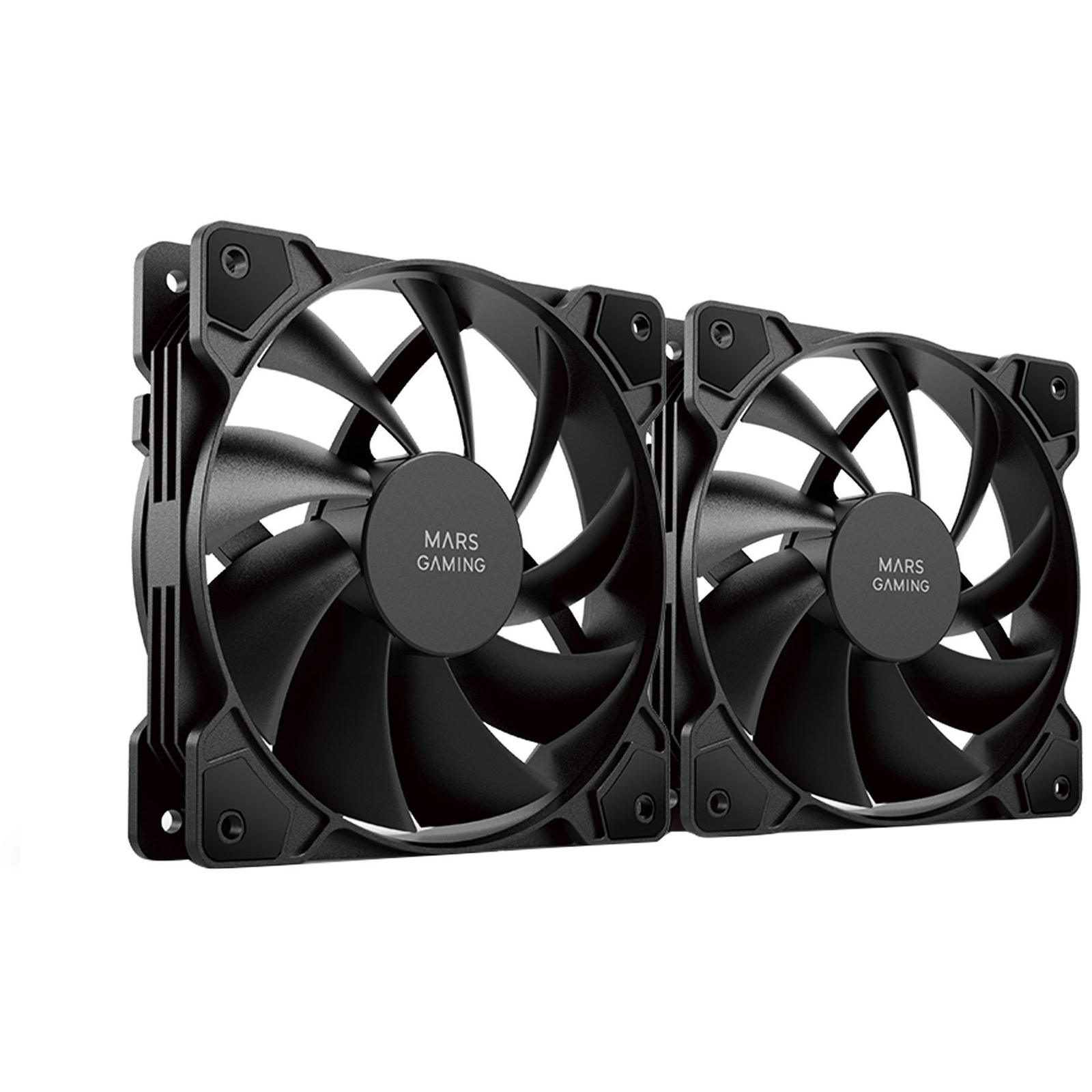 Mars Gaming MFPROX2 számítógépes hűtőrendszer Számítógép ház Ventilátor 12 cm Fekete 2 db (8435693102762)