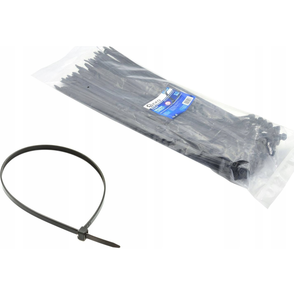  Geko Opaski zaciskowe nylonowe czarne 350x3.6mm UV 100szt. (150)