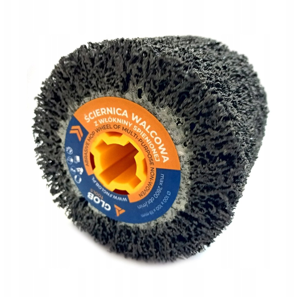 Glob Ściernica walcowa z twardej włókniny spienionej GLOB TOOLS 100x100x19mm granulacja 40 Satyniarka