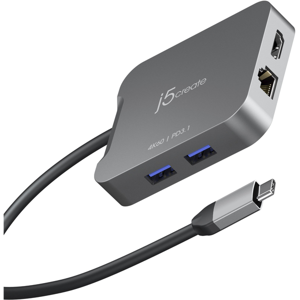 j5create JCD3191-N stații de andocare și replicatoare de porturi pentru calculatoare portabile Prin cablu USB 3.2 Gen 2 (3.1 Gen 2) Type-C Gri