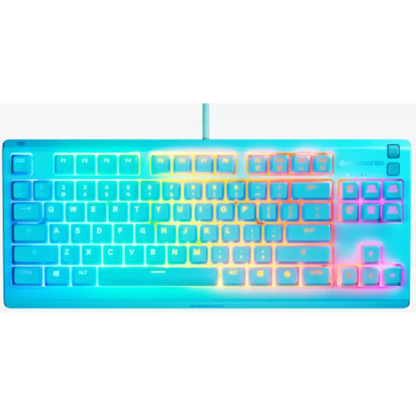 SteelSeries Apex 3 TKL gamer billentyűzet, SteelSeries Whisper-Quiet Gaming kapcsolók, RGB, víz- és porálló, aqua