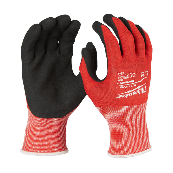 Работни ръкавици, устойчиви на порязване, ниво 1, размер 8/M