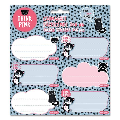 Ars Una Think Pink csomagolt füzetcímke (3x6db) (53832856) (arsuna53832856)