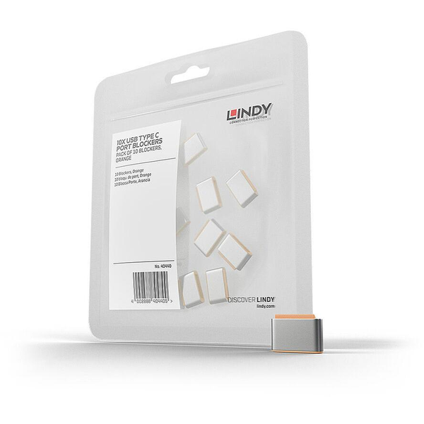 Lindy 40440 portblokering USB Type-C Orange Acrylonitrilbutadienstyren 10 stk