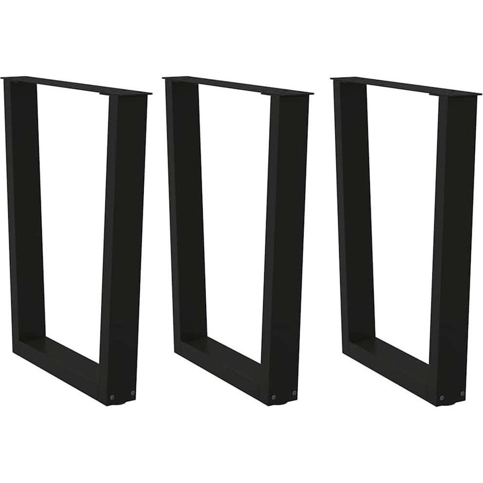 Dining Table Legs V-Shape 3 pcs fekete 70x(72-73,3)cm acél (4012660)