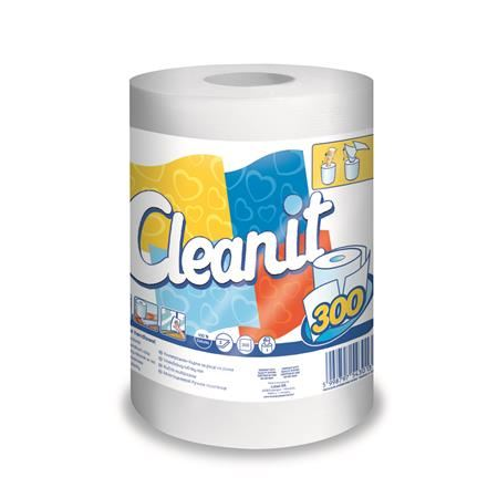 Lucart Cleanit 300 univerzális törlőkendő, tekercses fehér (852347) (L852347)
