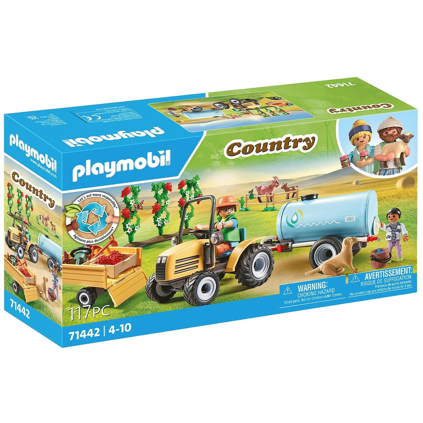 Playmobil Traktor utánfutóval és víztartállyal (71442) (Playmobil71442)