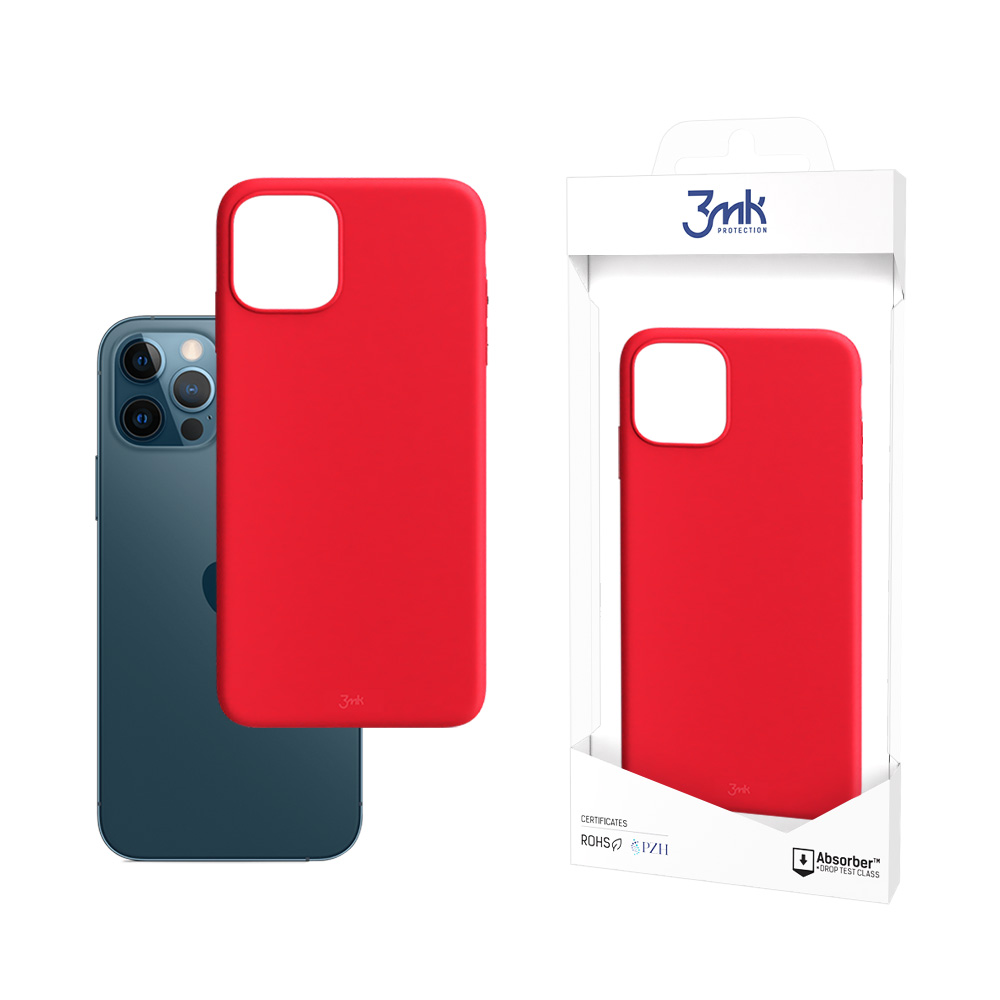 3mk Matt Case Apple iPhone 12/12 Pro Szilikon Tok - Eperpiros (3MK MATT CASE STRAW(4))