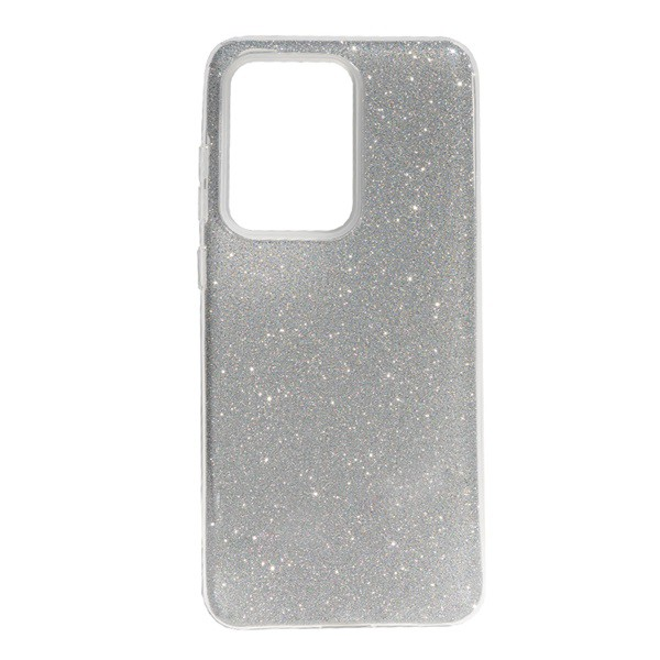 Szilikon telefonvédő (műanyag belső, csillogó hátlap) EZÜST [Samsung Galaxy S20 Ultra 5G (SM-G988B)] (5996457948352)