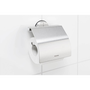 Brabantia Profile fali kistekercses WC-papír tartó fedővel, rozsdamentes acél, selyem matt - 427626