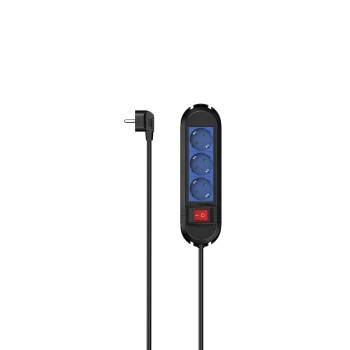 Hama 00223043 Elosztó kapcsolóval Fekete/kék Védőérintkezős 1,5m (h00223043)