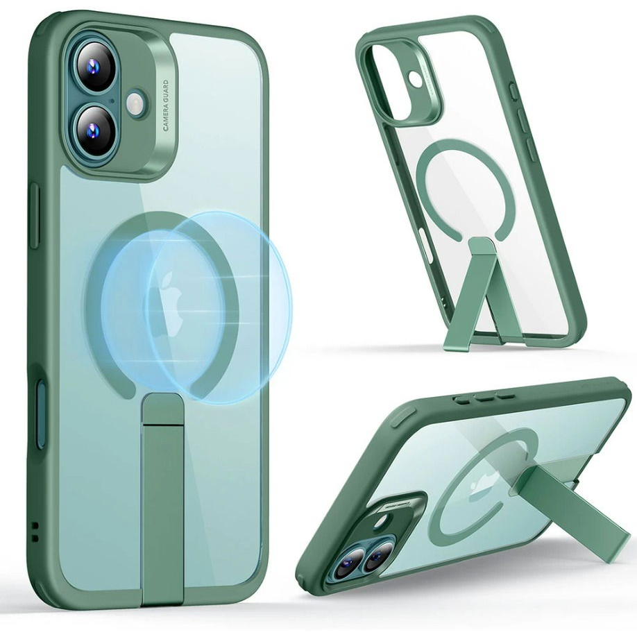 ESR Boost Flickstand Case (HaloLock), Compatible with iPhone 16, Clear Green tok (1A7590501)