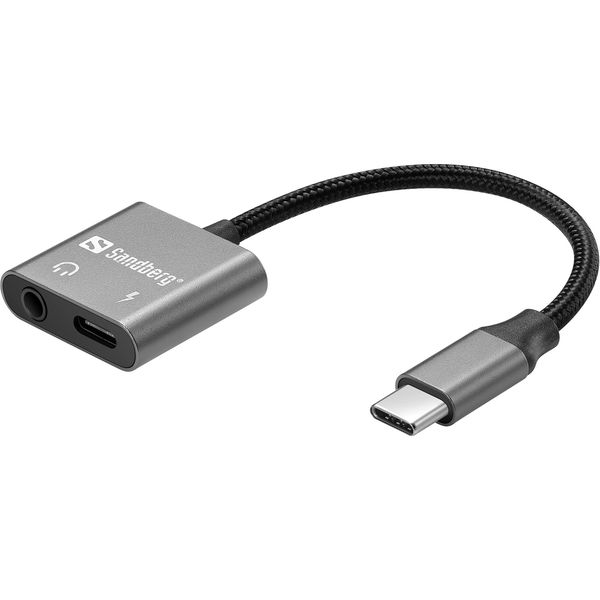 Audio adaptér USB-C Sandberg 136-67 s výstupem na sluchátka, 65W