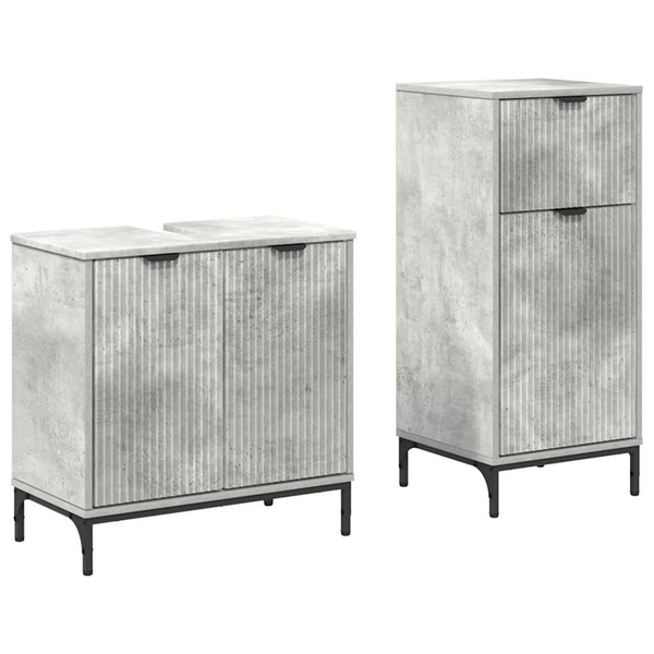 Fürdőszoba bútor szett 2 pcs Beton szürke 39.5 x 36 x 88 cm