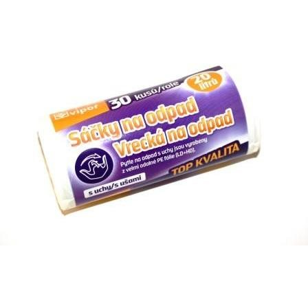 VIPOR LD+HD fülekkel, 20 l, fehér, 30 db (8595657600571)