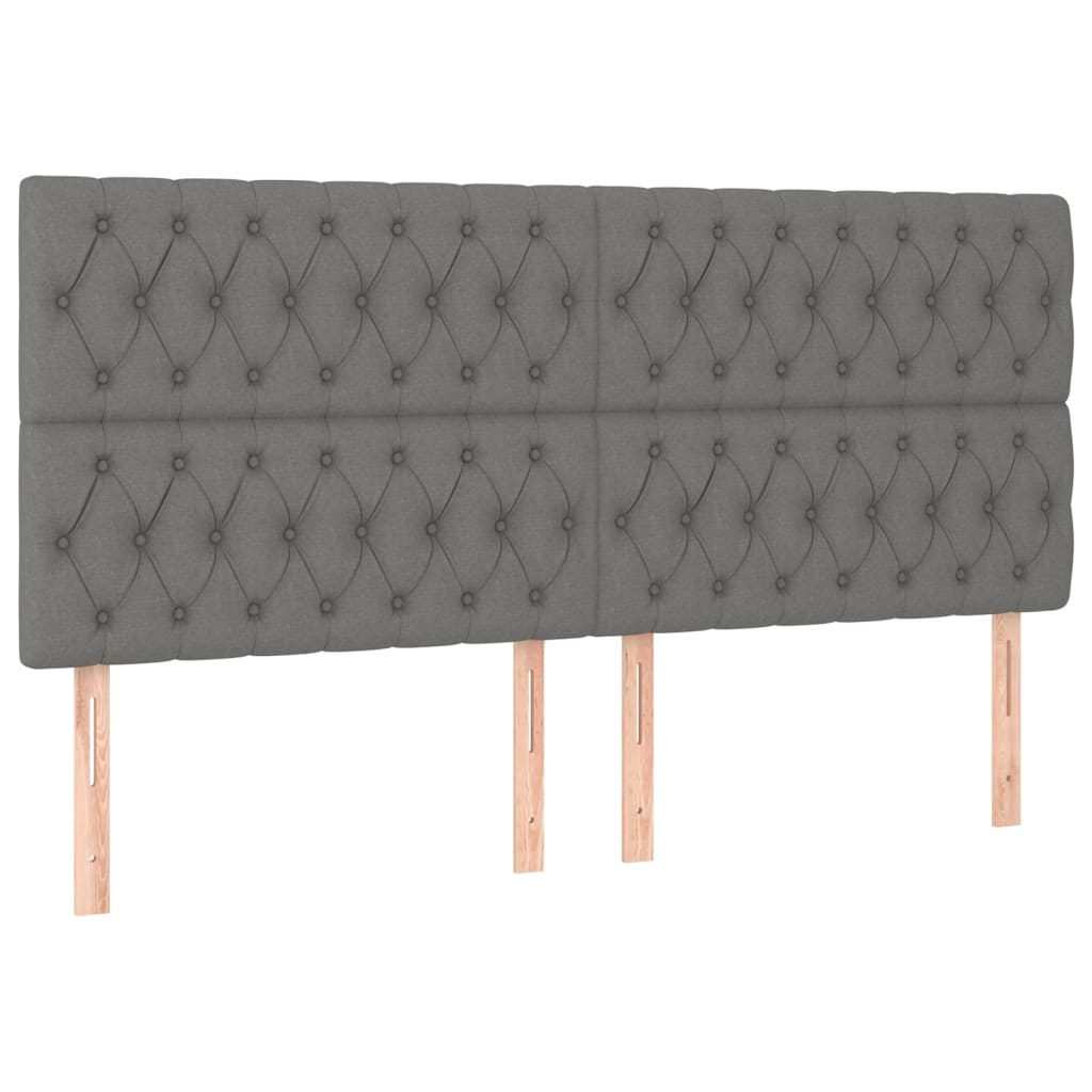 4 db sötétszürke szövet fejtámla 90x7x78/88 cm (3116683)
