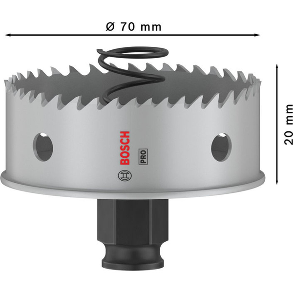 Bosch PRO Sheet Metal PC Plus körkivágó, 70 mm, rozsdamentes acél, fémlemez
