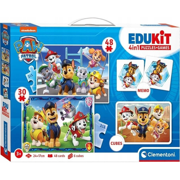 Clementoni Edukit 4 in 1 - Paw Patrol Puzzle Cartoni