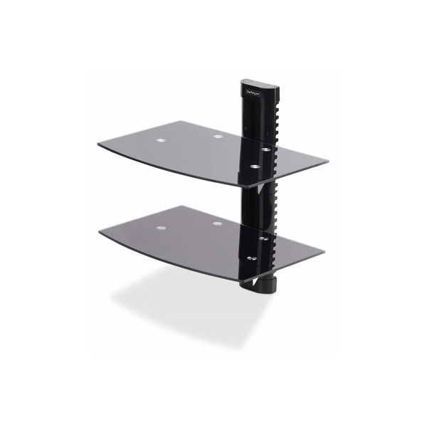 StarTech.com 2B-WALL-MOUNT-SHELF рафт за аудио-видео оборудване Черен Стъкло