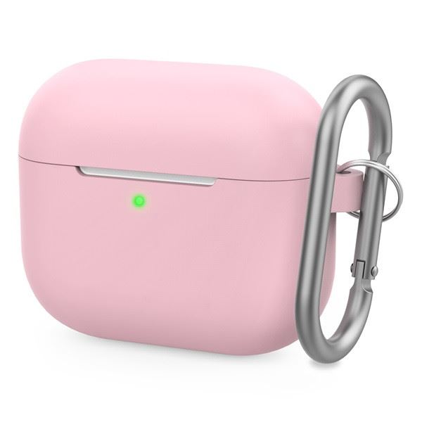 Phoner Simple Apple Airpods 3 szilikon tok akasztóval rózsaszín (PN-CP-148-PK-FHD) (PNCP148PKFHD)