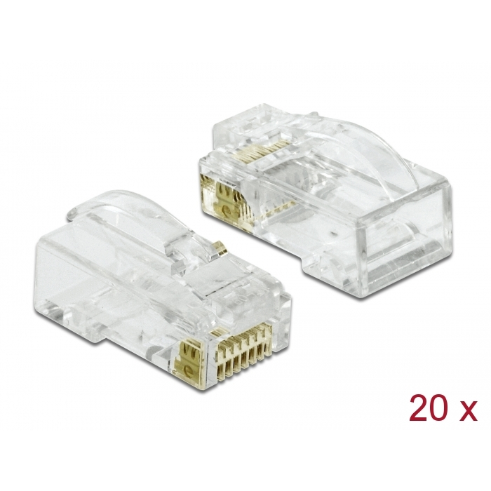 Delock RJ45 nyomó+vágó+hajlító apa Cat.6 UTP 20 db. (86473) (86473)