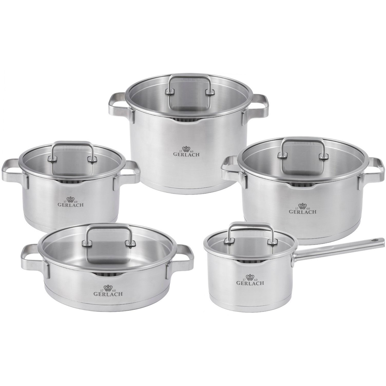 Gerlach PRESTIGE PLUS Rozsdamentes acél főzőedénykészlet 10 db (9952001)