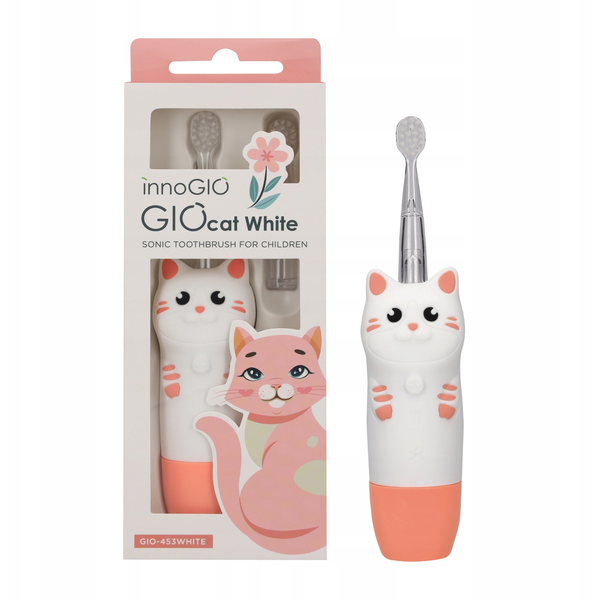 Sonická zubná kefka pre deti InnoGIO GIOcat GIO-453WHITE 2 hlavice